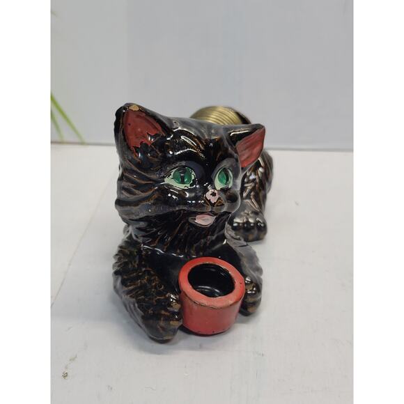 Vintage Cat Letter Coil Wire Holder, Red Ware Japan Mid Century Modern - Picture 2 of 5